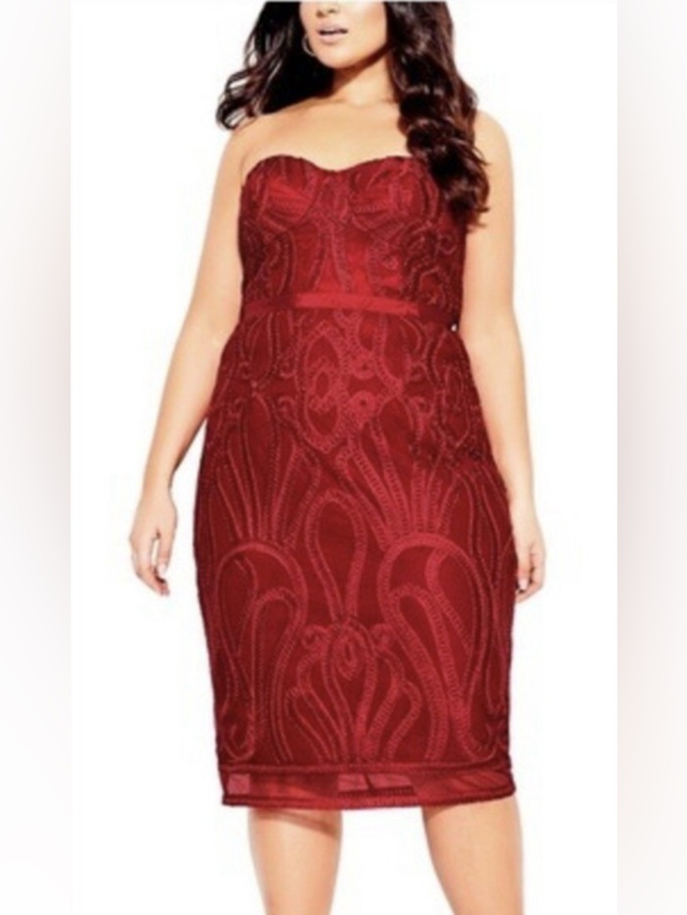 City Chic Red Lace Antonia Dress